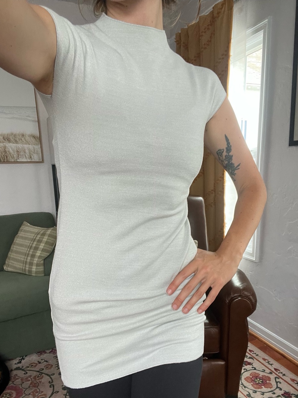Zara Light Gray Fitted Mini Dress